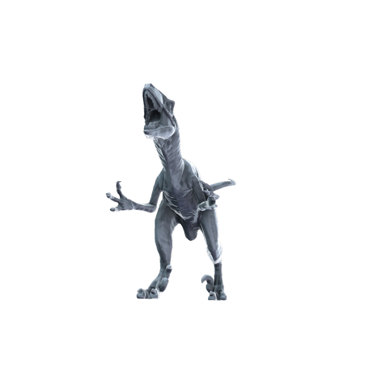 3D printed Deinonychus front view