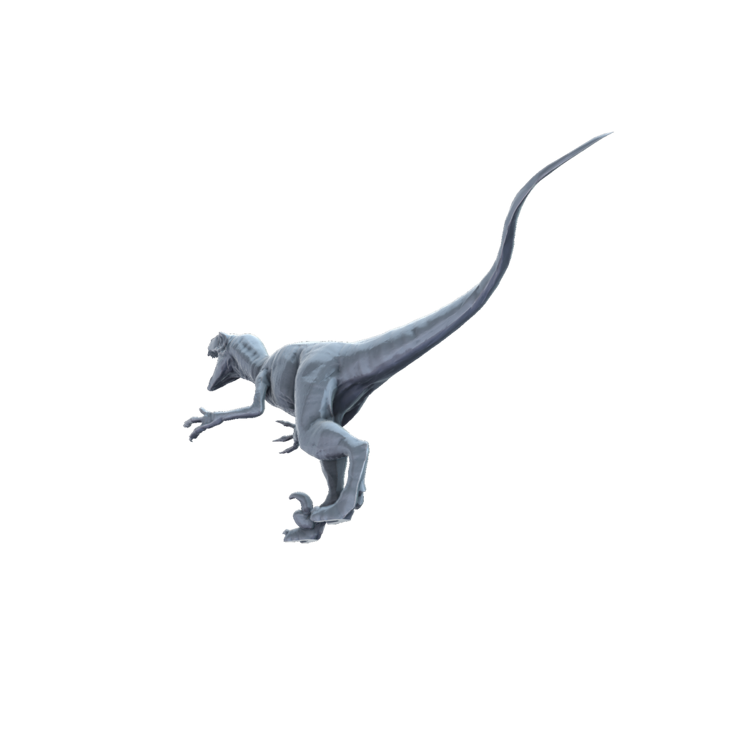 3D printed Deinonychus rear view