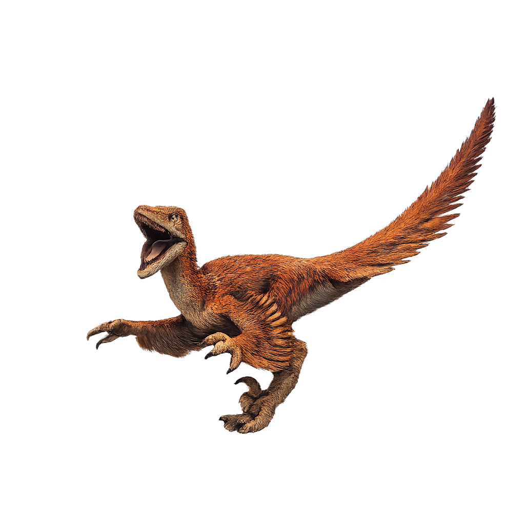 Painted Deinonychus feathered miniature