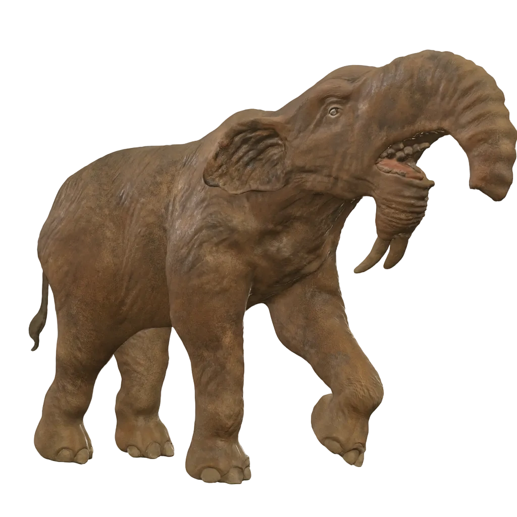 Painted Deinotherium walking 3D printed miniature
