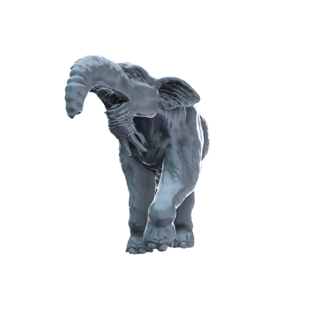 3D printed Deinotherium walking front view