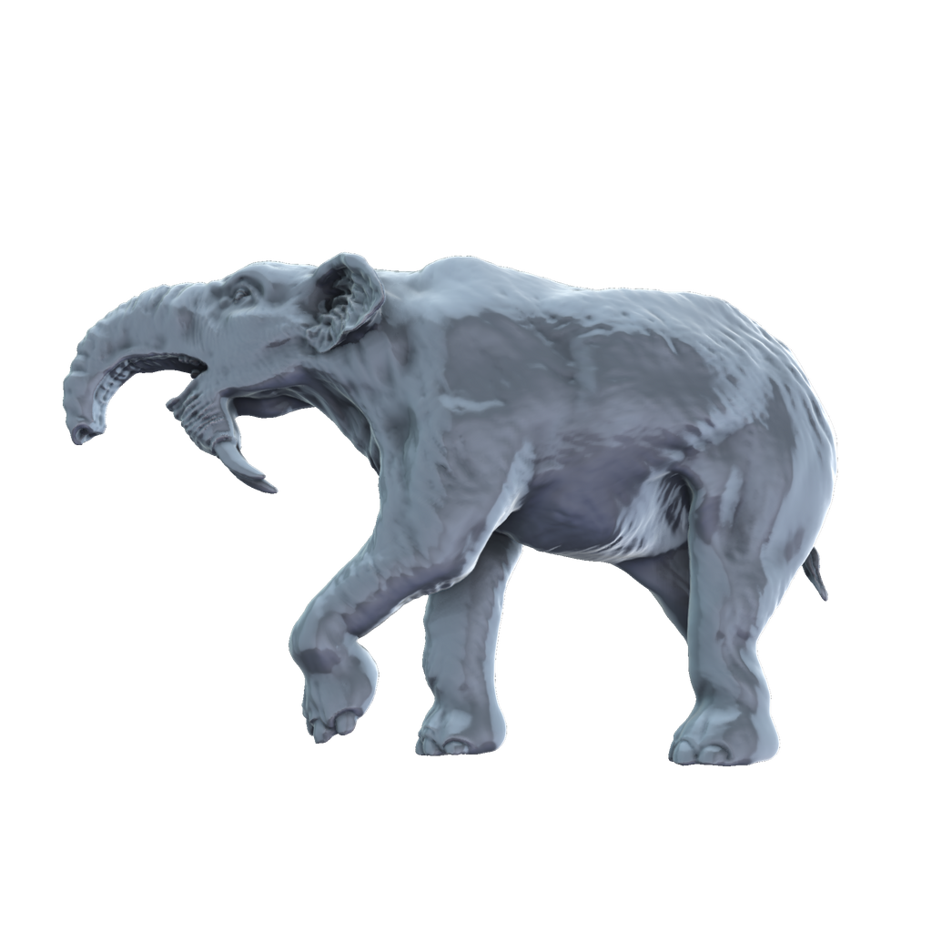 3D printed Deinotherium walking side view