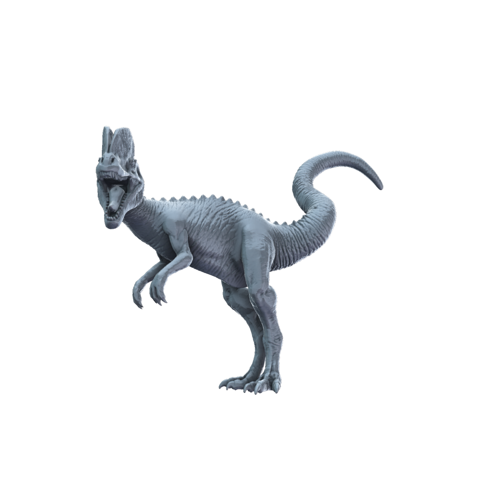 3D printed Dilophosaurus side view