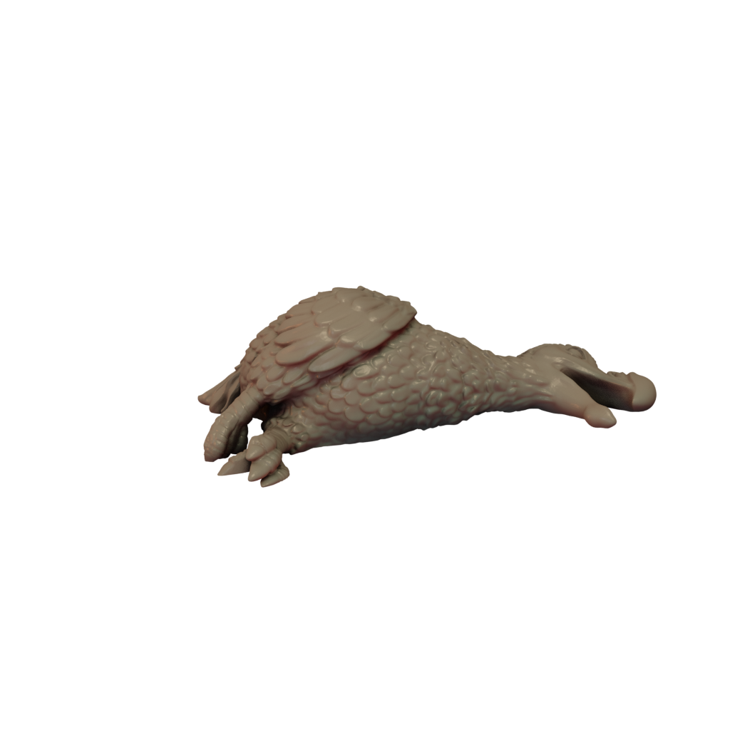 3 printed Dodo Dead side view