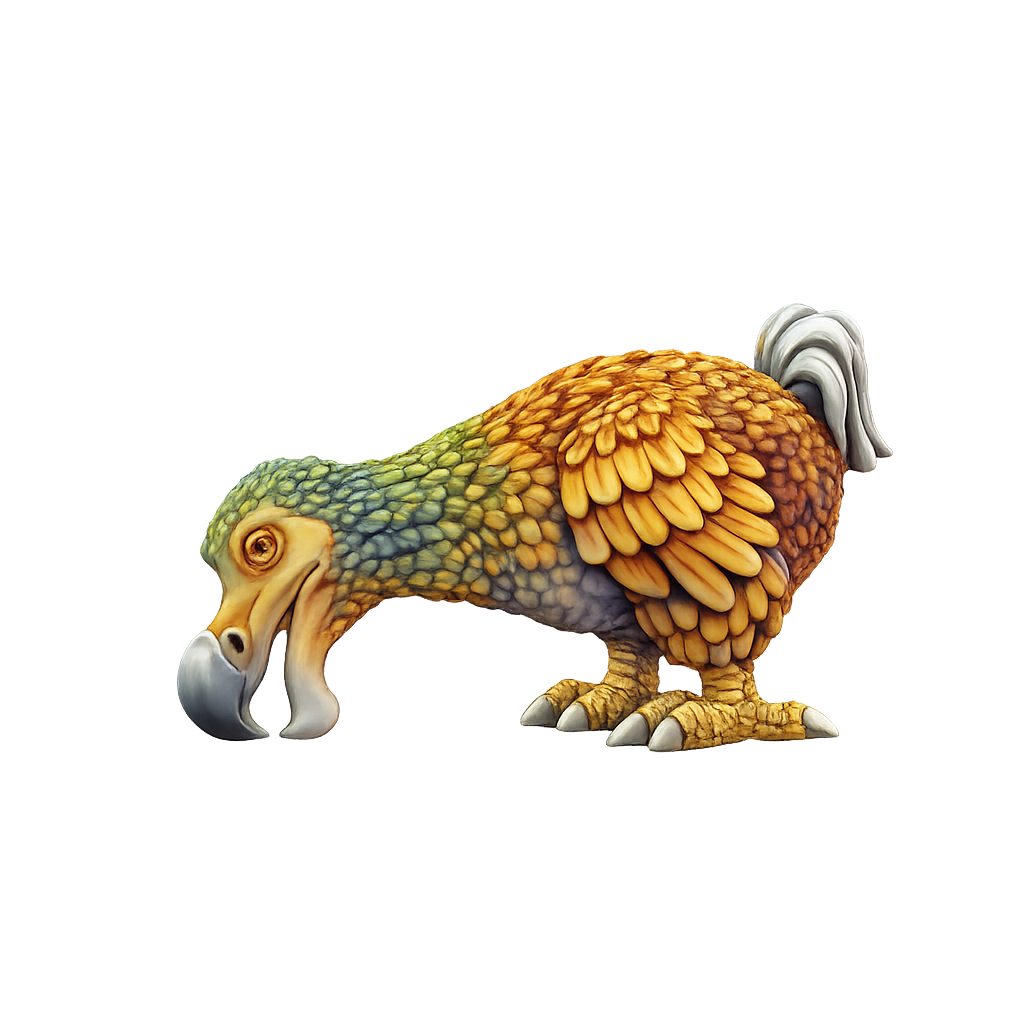 Painted Dodo Eating miniature