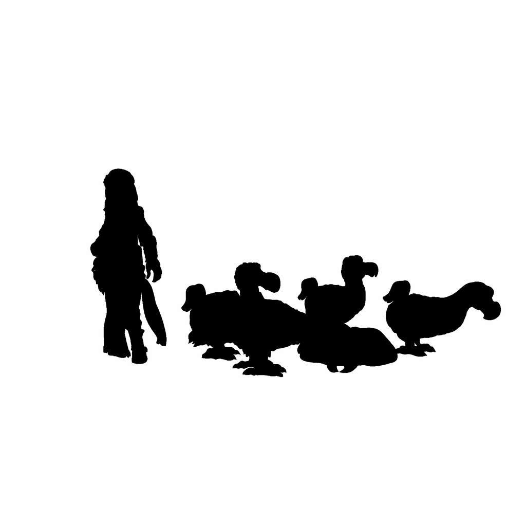 Dodo Encounter Pack scale comparison to 28mm human miniature