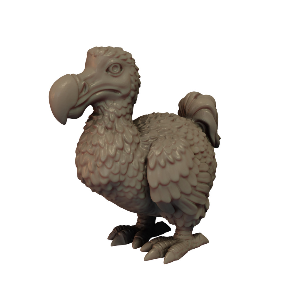 3 printed Dodo Standing side view