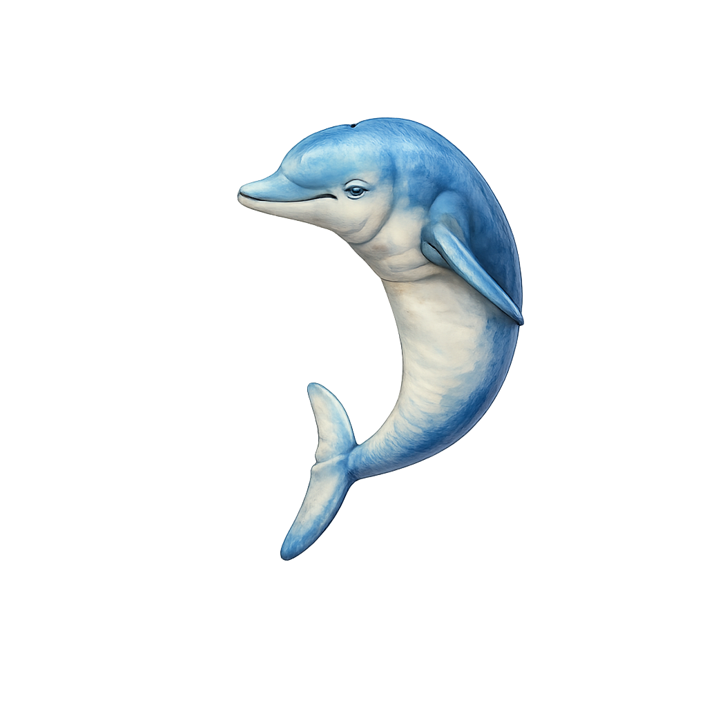 Painted Dolphin Leaping miniature