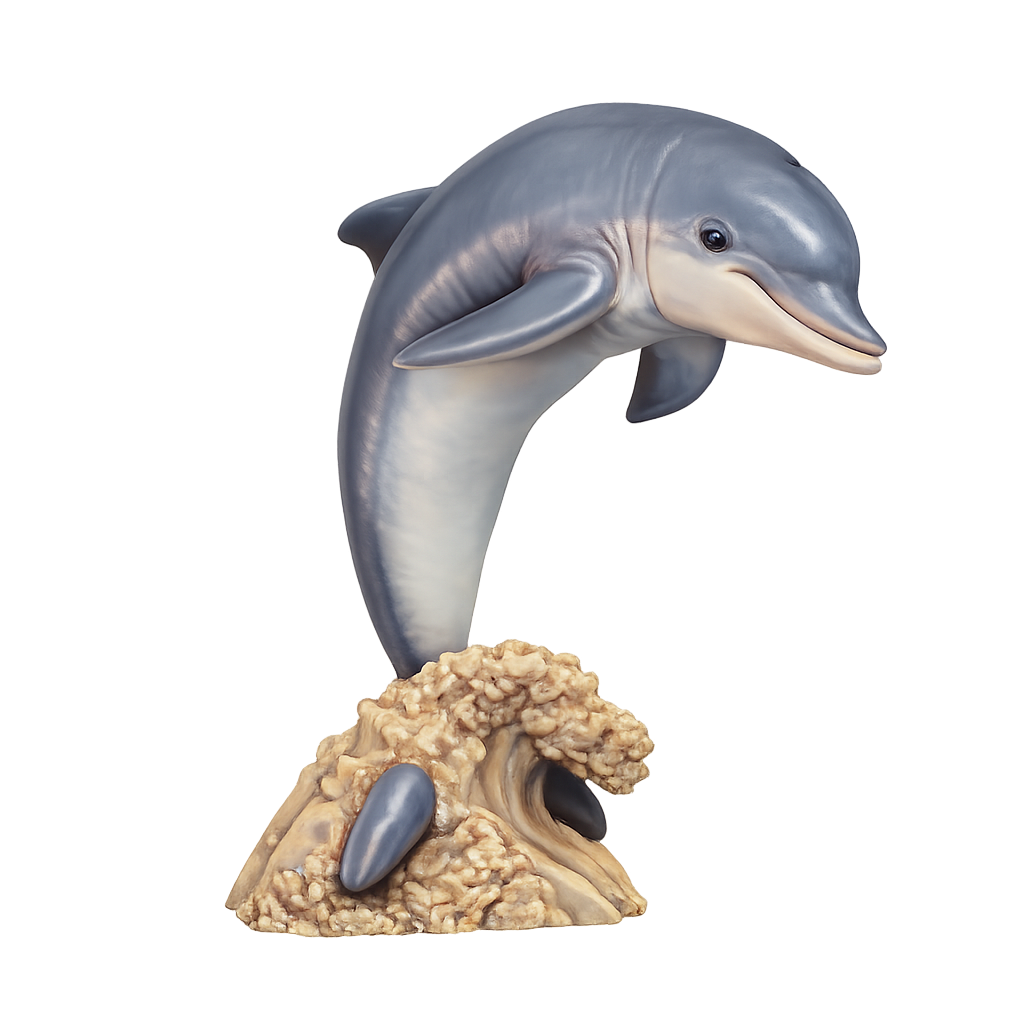 Painted Dolphin and wave miniature