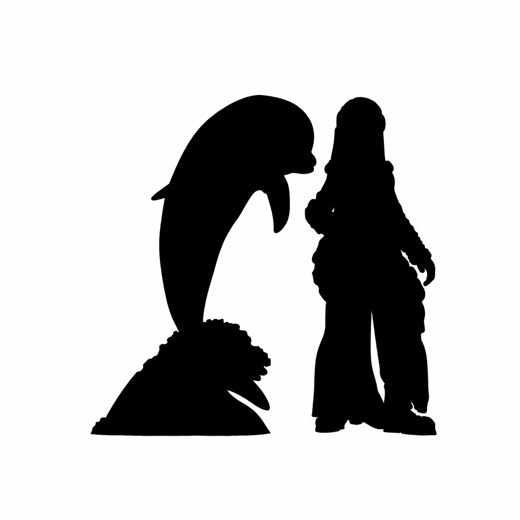 Dolphin and wave scale comparison to 28mm human miniature