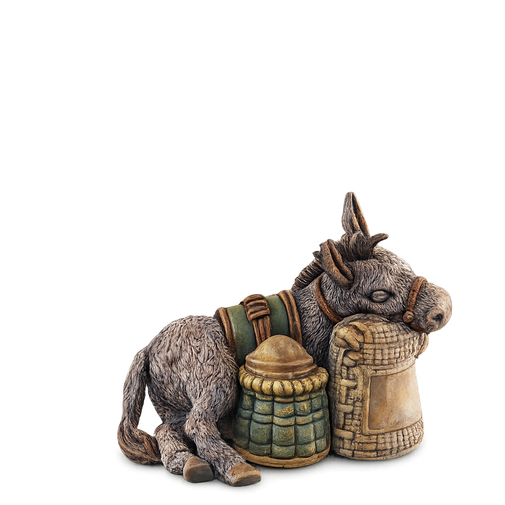 Painted Donkey Sleeping miniature