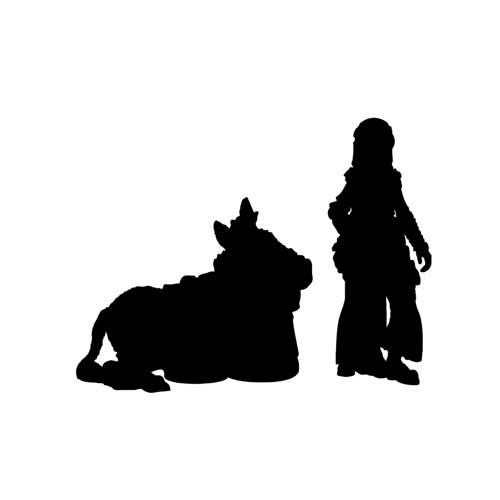 Donkey Sleeping scale comparison to 28mm human miniature