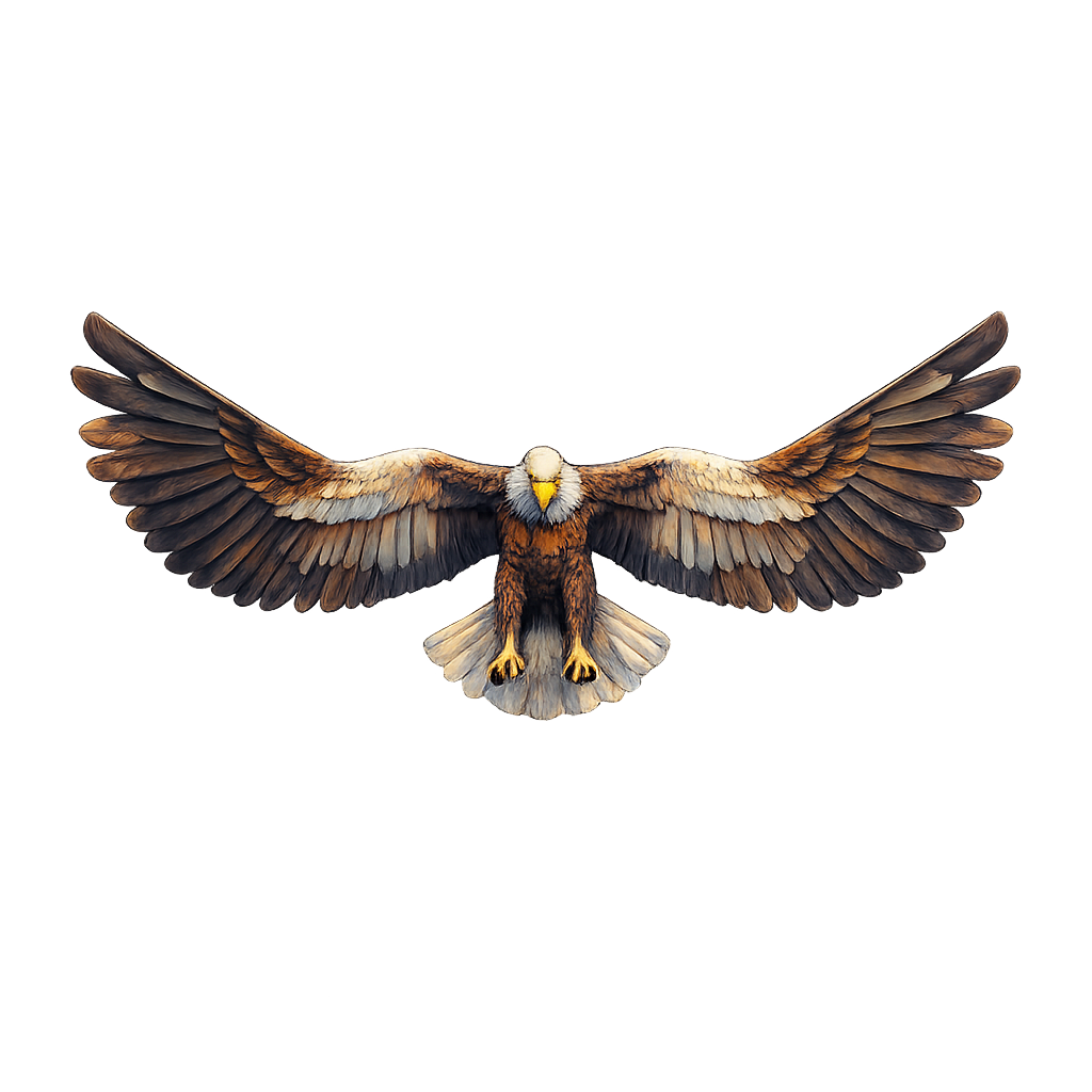 Painted Eagle Flying miniature