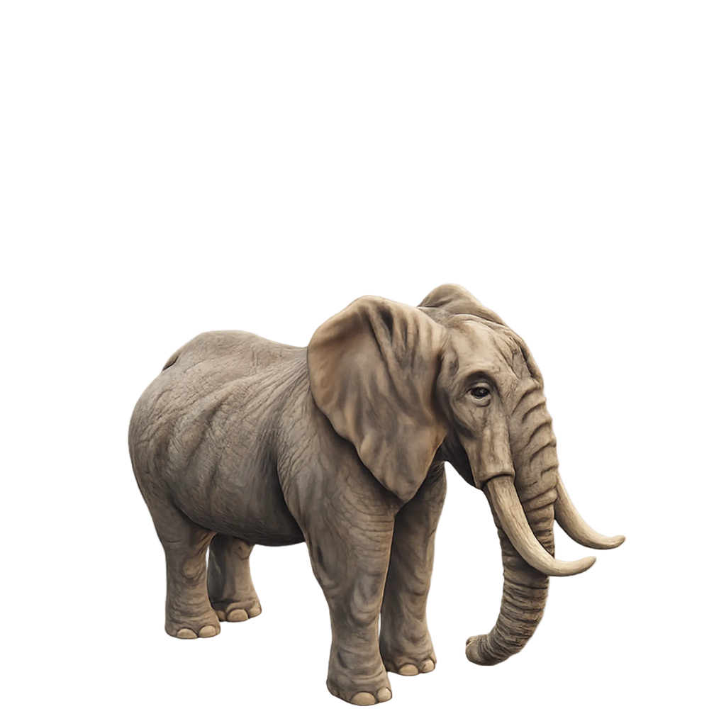 Painted Elelphant Standing miniature
