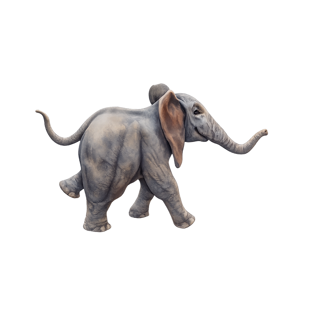 Painted Elephant Calf miniature