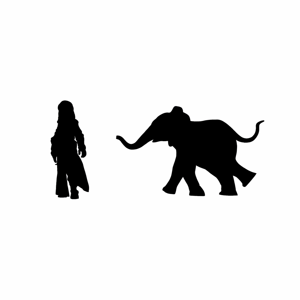 Elephant Calf scale comparison to 28mm human miniature