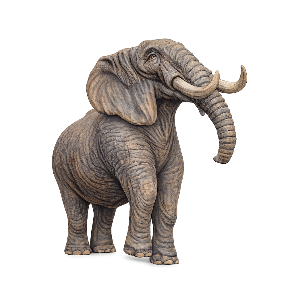 Painted Elephant Stamping miniature