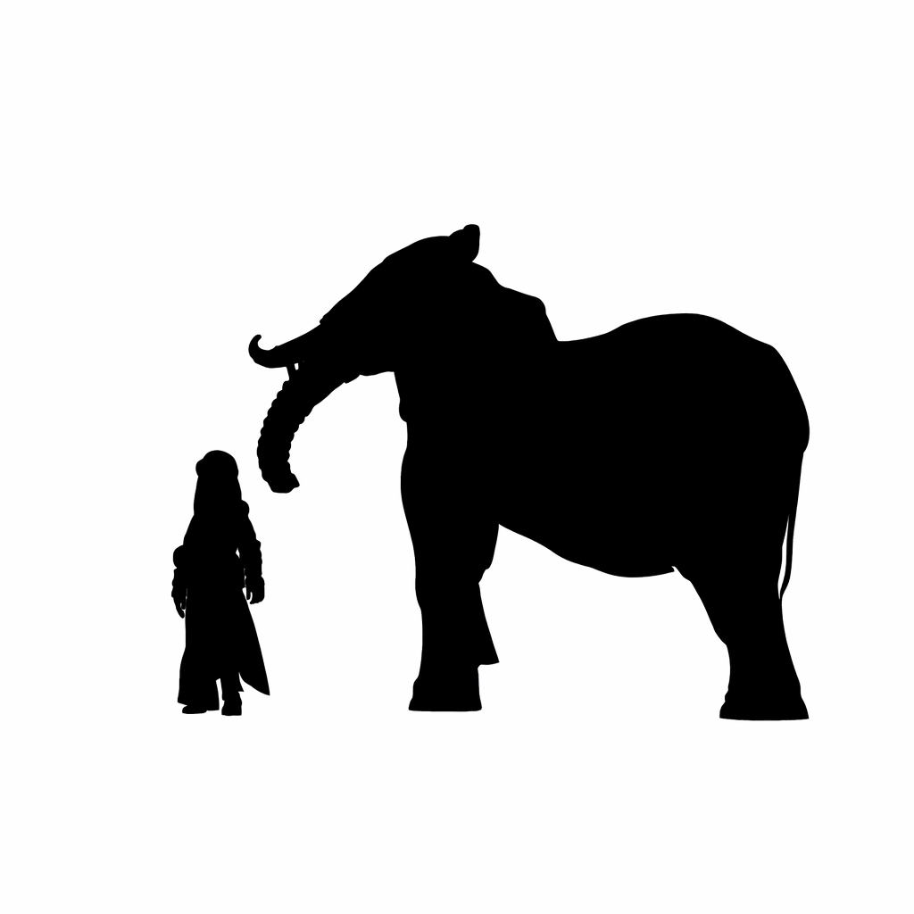 Elephant Stamping  scale comparsion to 28mm human miniature