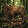 European Bison standing in a forest