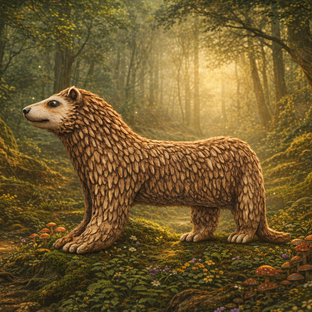 Ferret in a forest setting