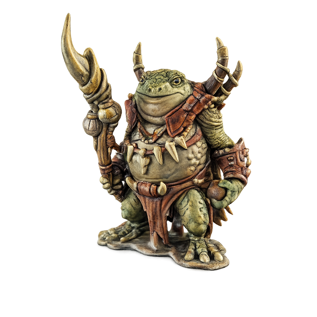 Painted Frogfolk Chief miniature
