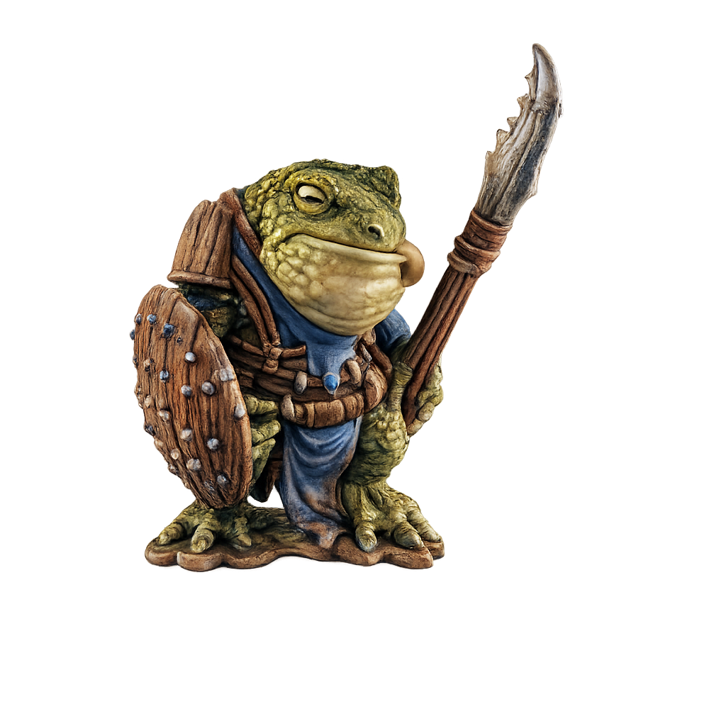 Painted Frogfolk with Spear miniature