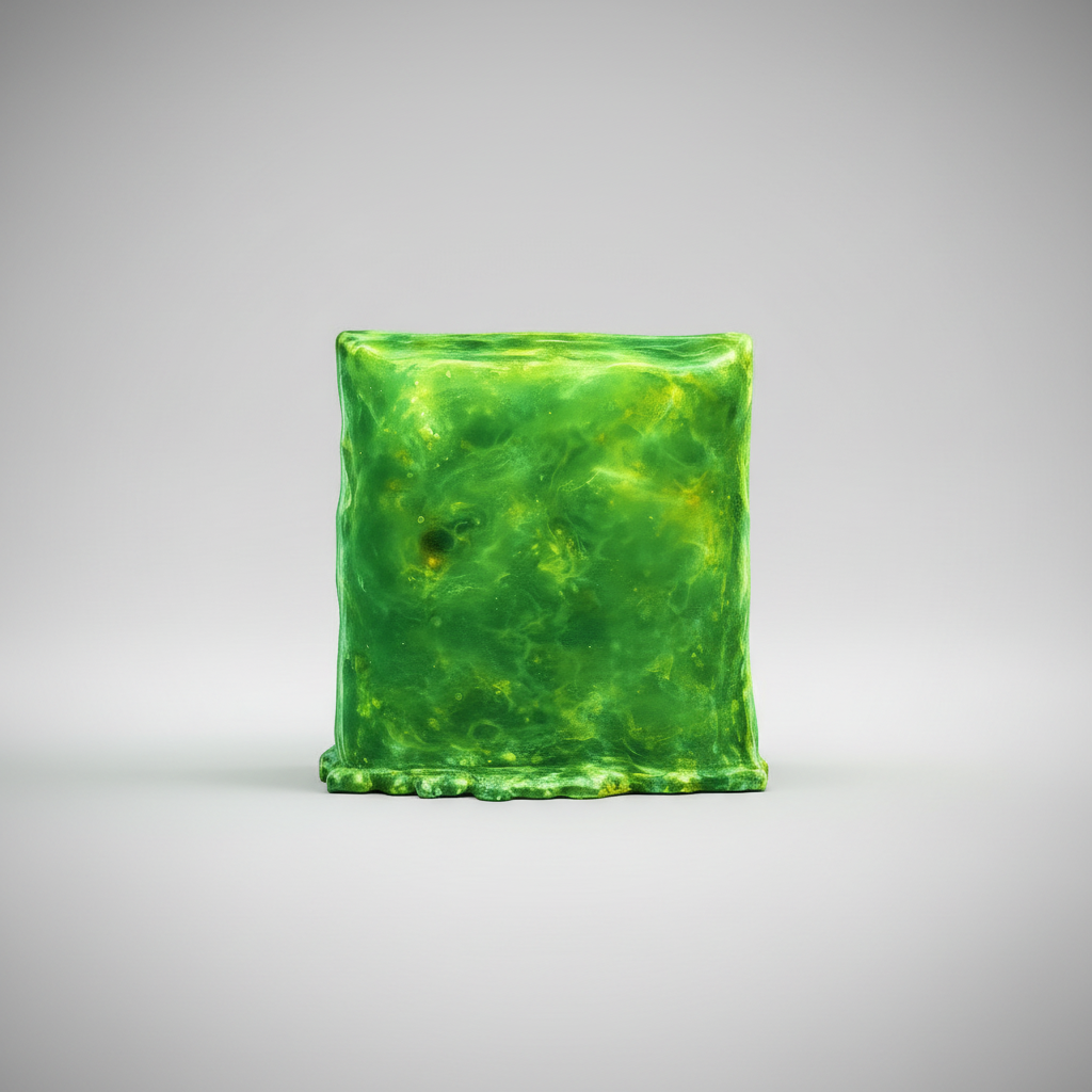 Gelatinous Cube Painted Green and yellow marbled