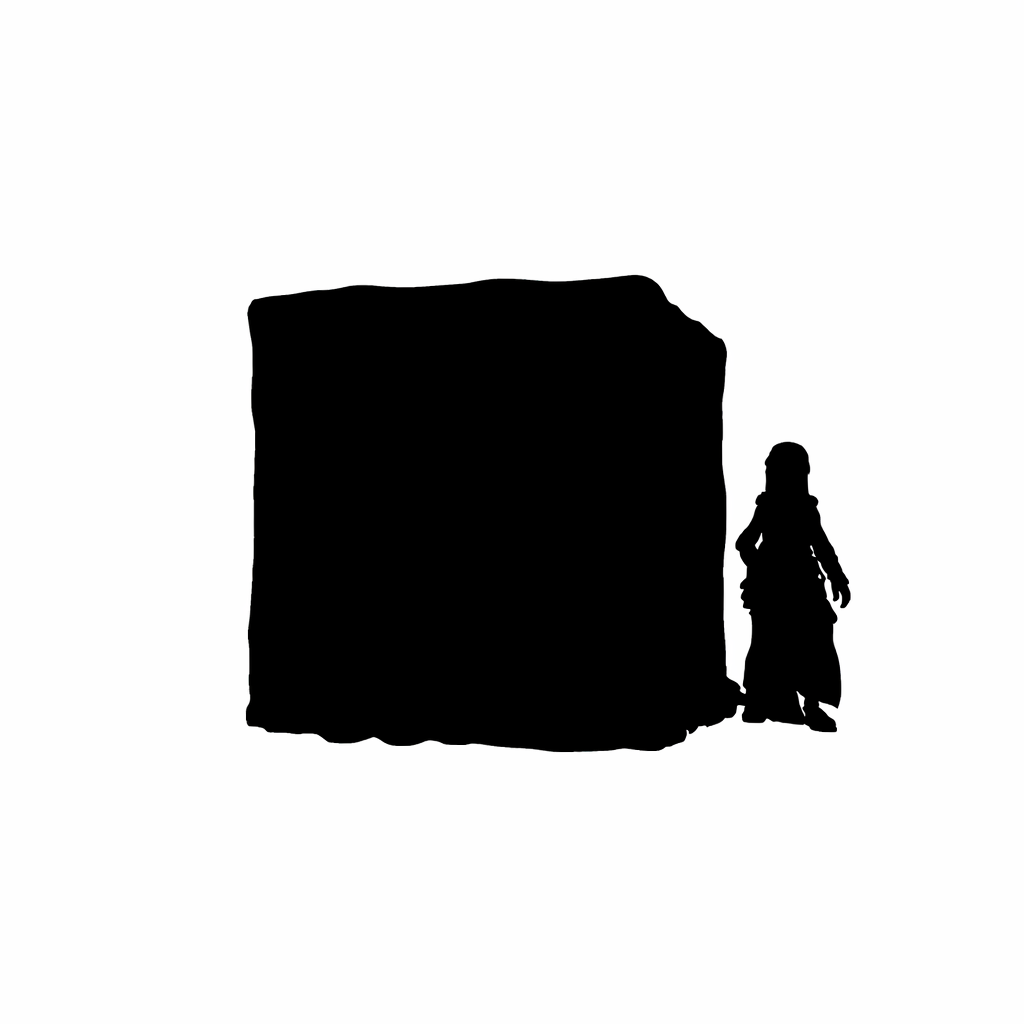 Gelatinous Cube scale comparison to 28mm human miniature