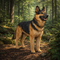 German Shepherd dog in a forest