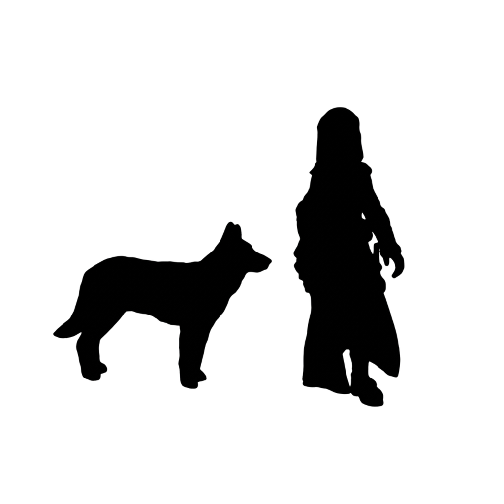 German Shepherd scale comparison to 28mm human miniature