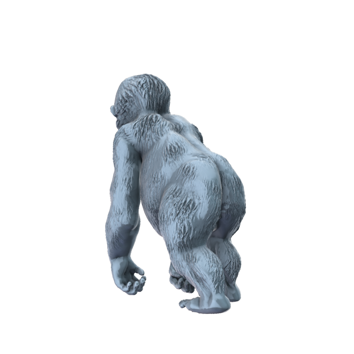 3D printed Gigantopithecus Juvenile miniature rear view