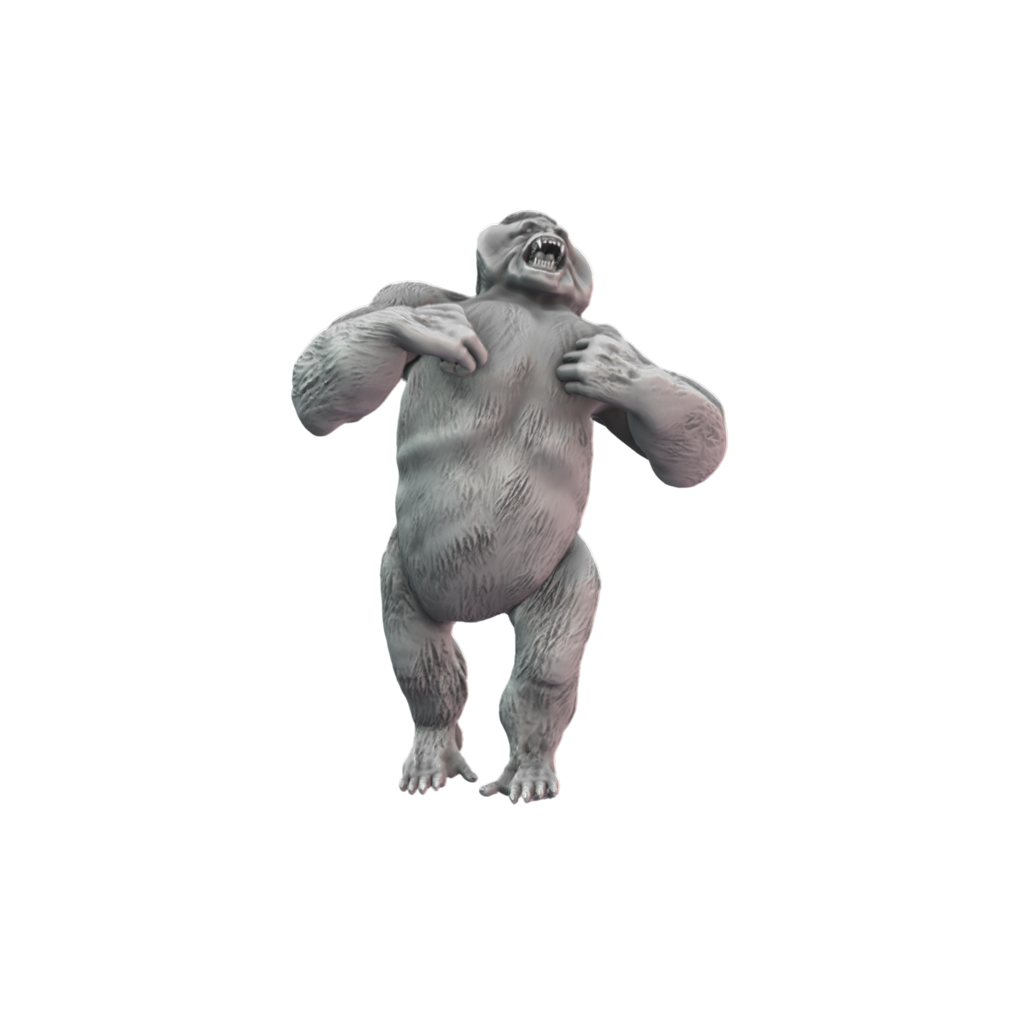 Gigantopithecus Chest Thumping 3D Print front view