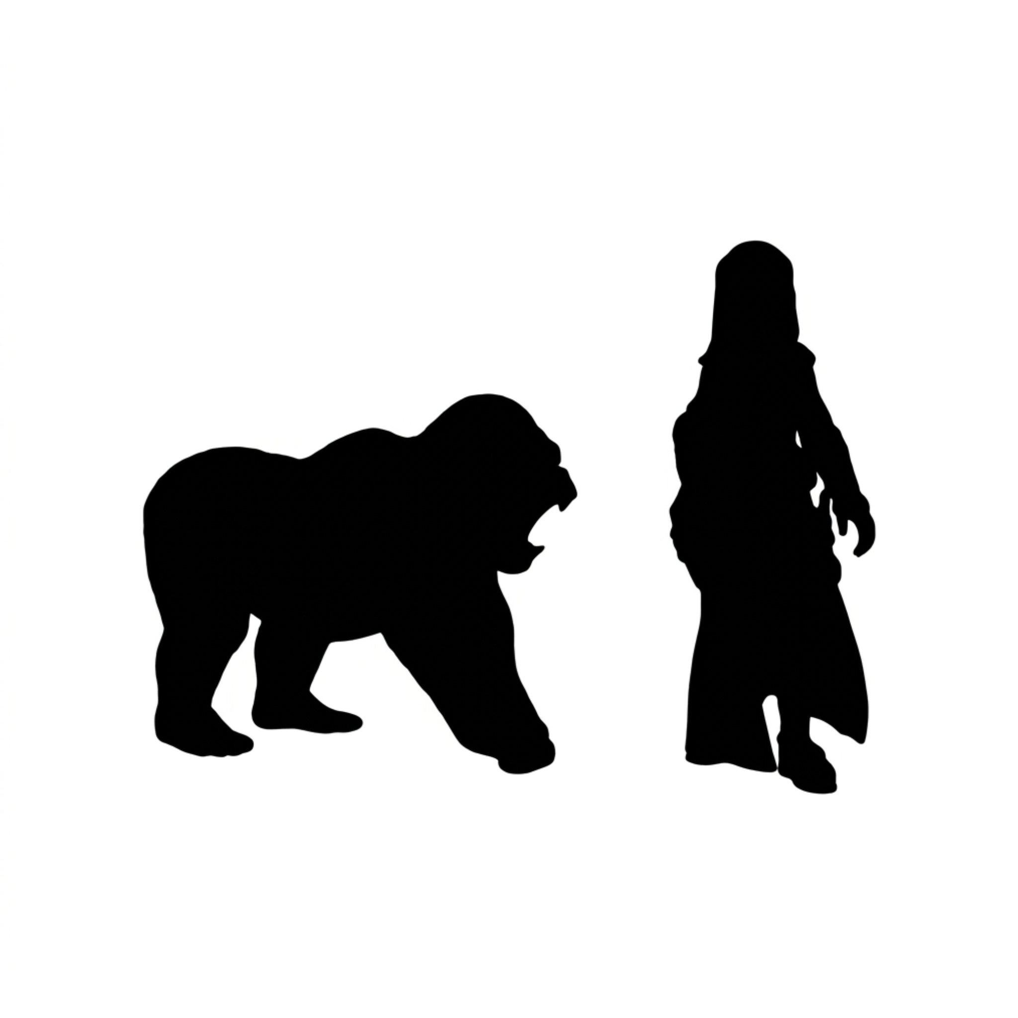 Gorilla scale comparison to 28mm human miniature