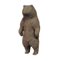 3D Render of Standing Grizzly Bear miniature