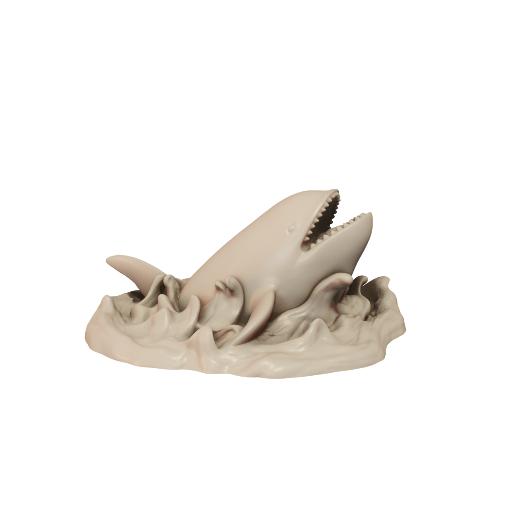 3D pinted Killer Whale Breaching side view