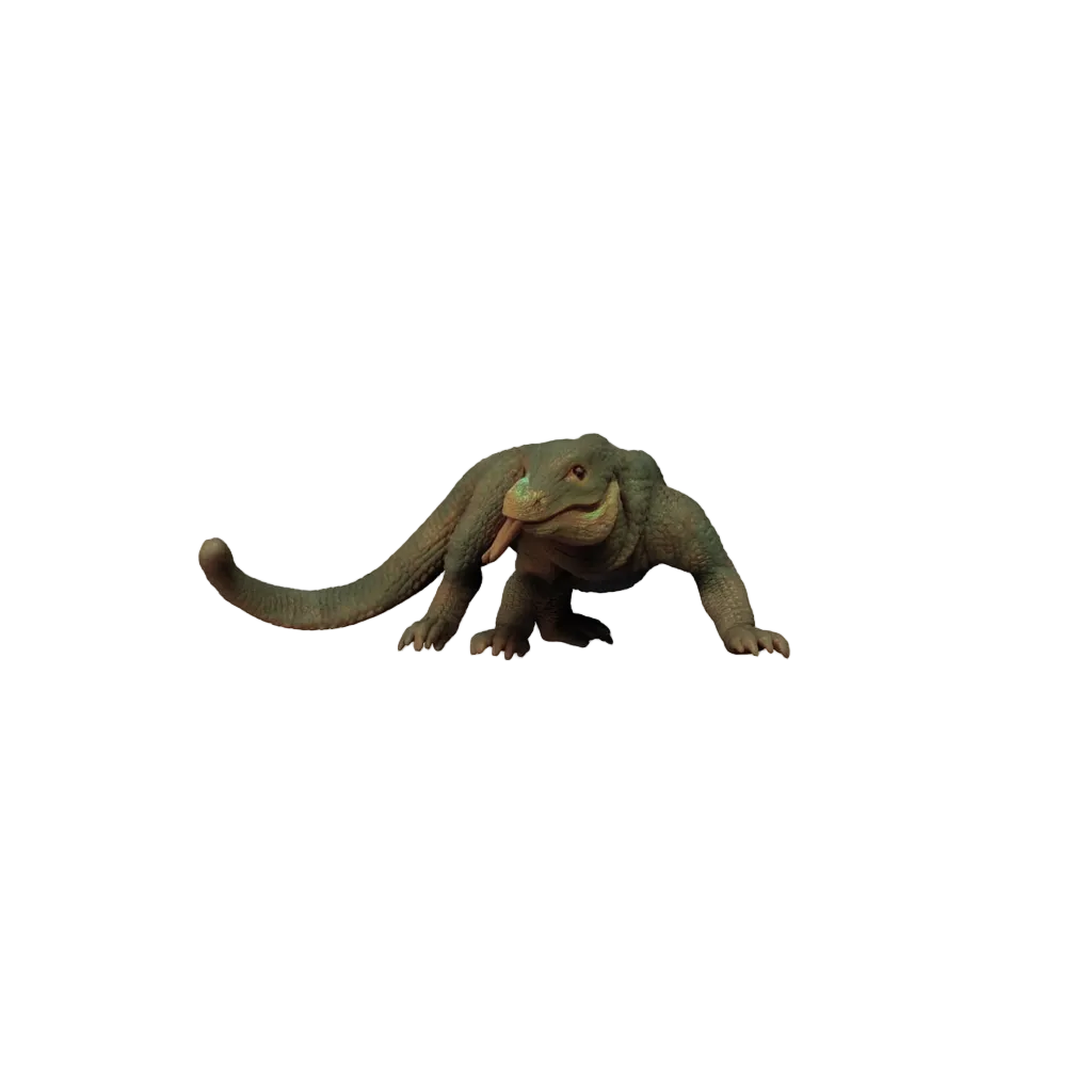 Painted Komodo Dragon Walking miniature
