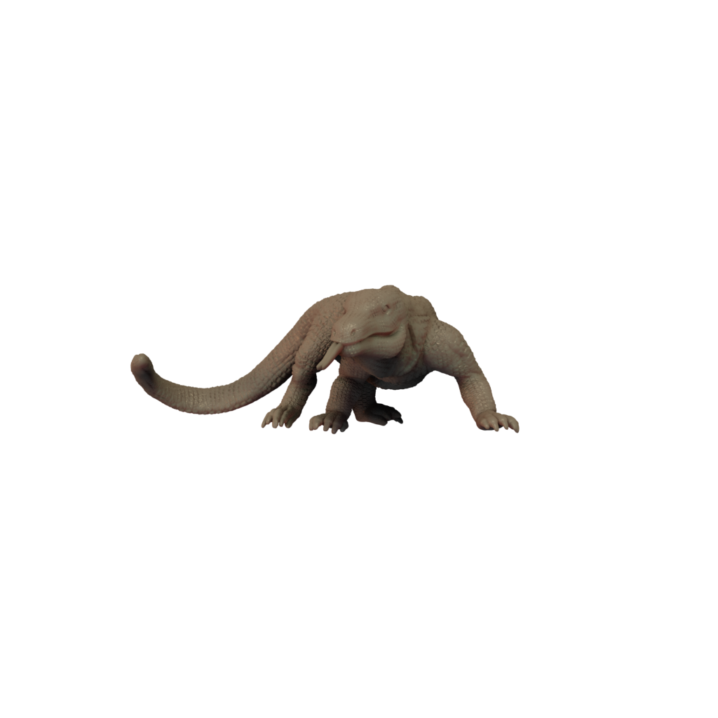 3D printed Komodo Dragon Walking front view