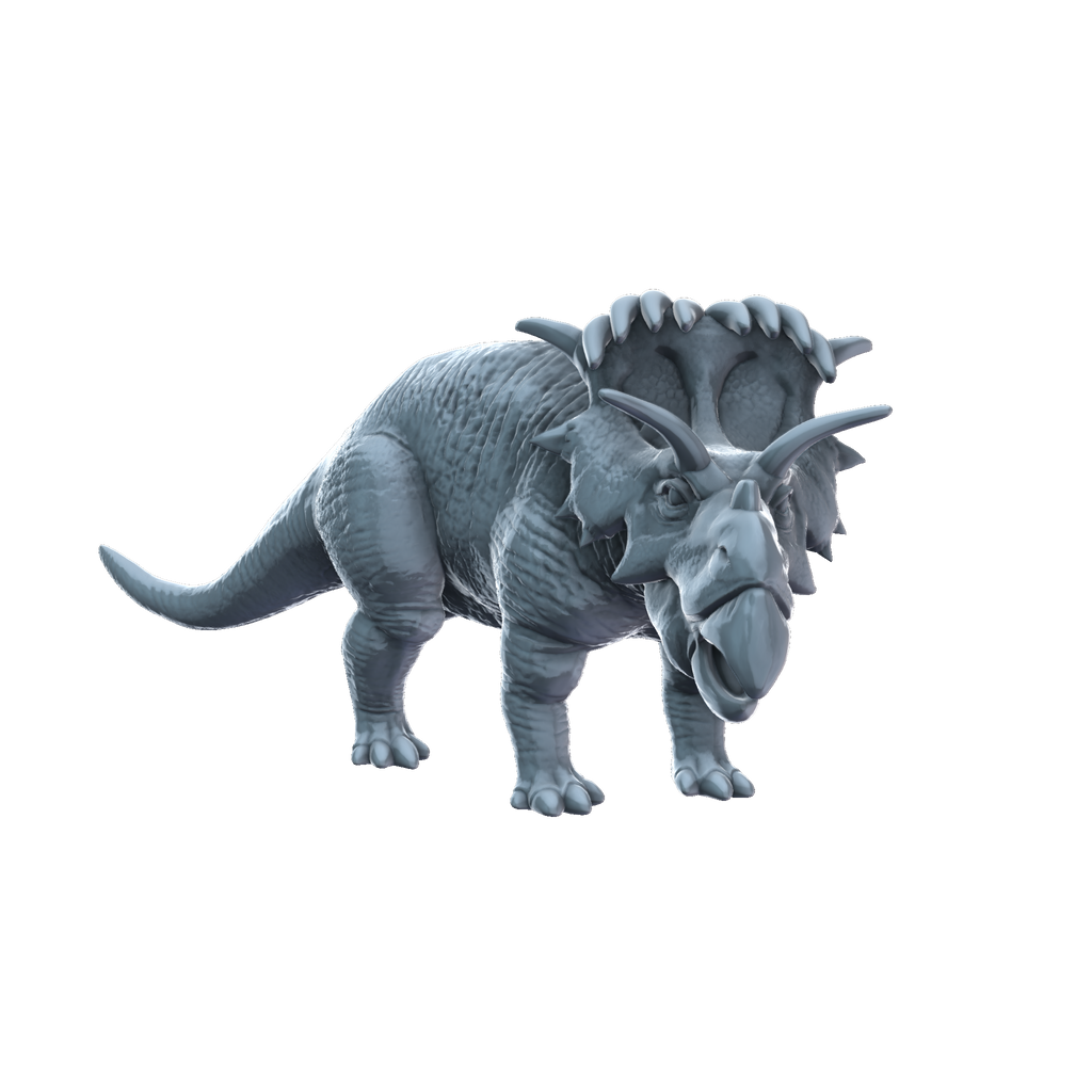 3D printed Kosmoceratops front view