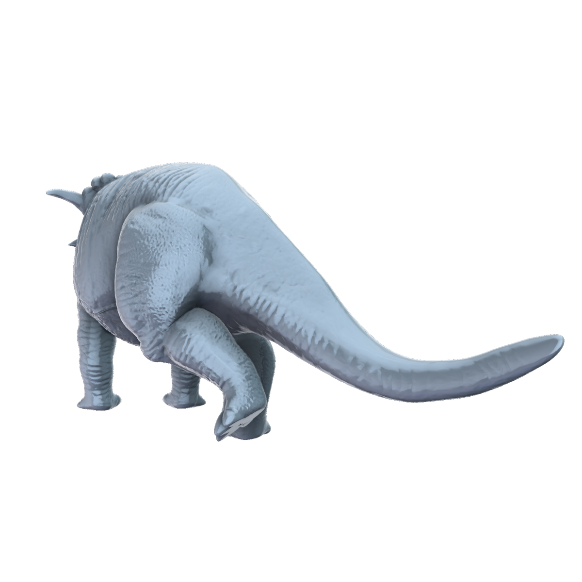 3D printed Kosmoceratops rear view
