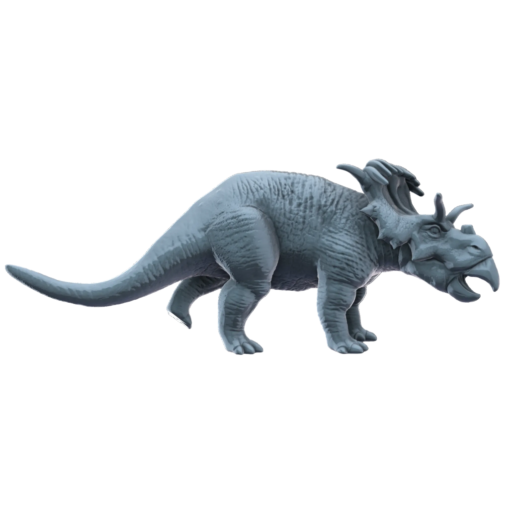 3D printed Kosmoceratops side view