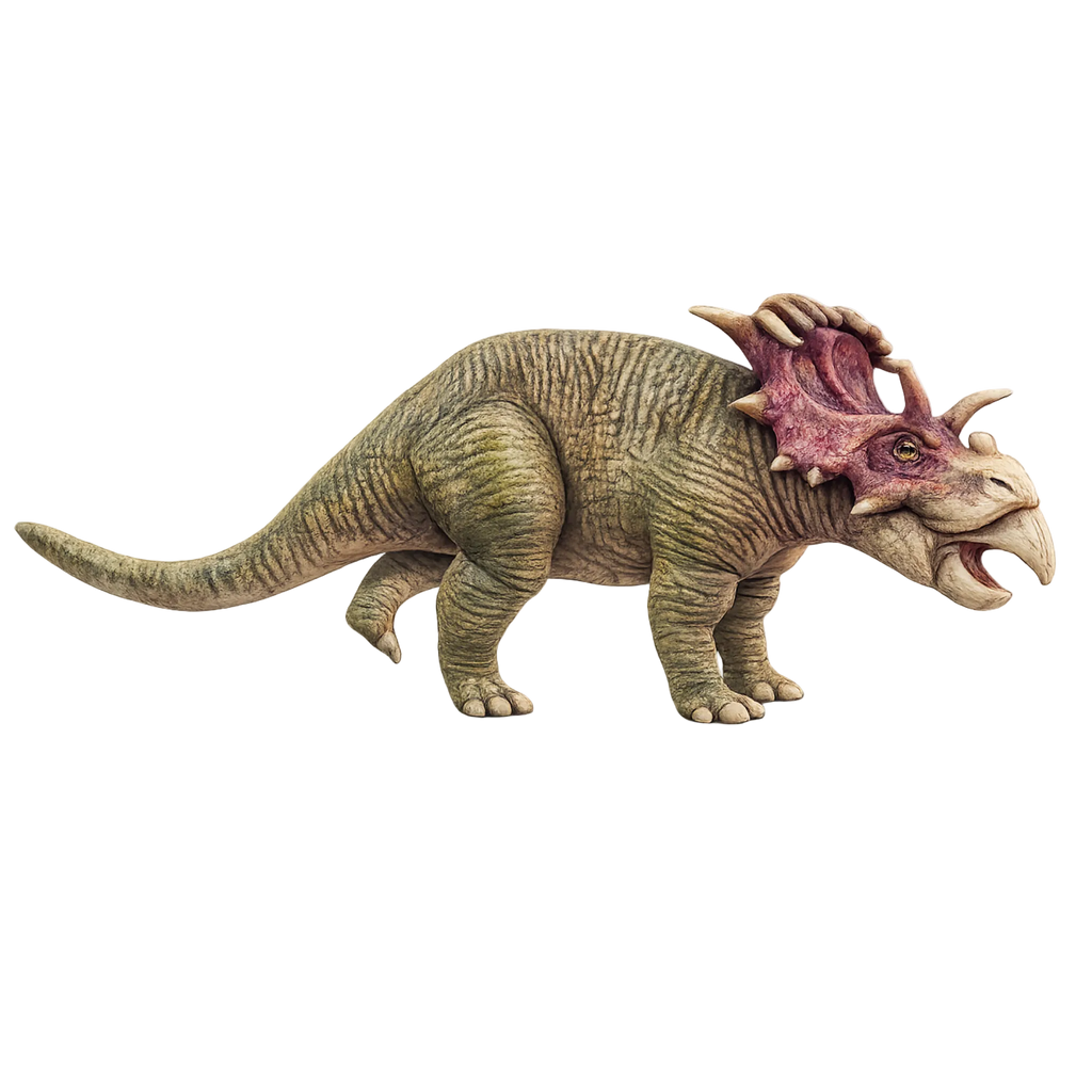 Painted Kosmoceratops 3D printed miniature