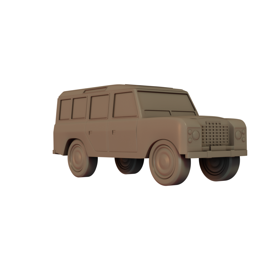 3D Render of Landrover car miniature side Image