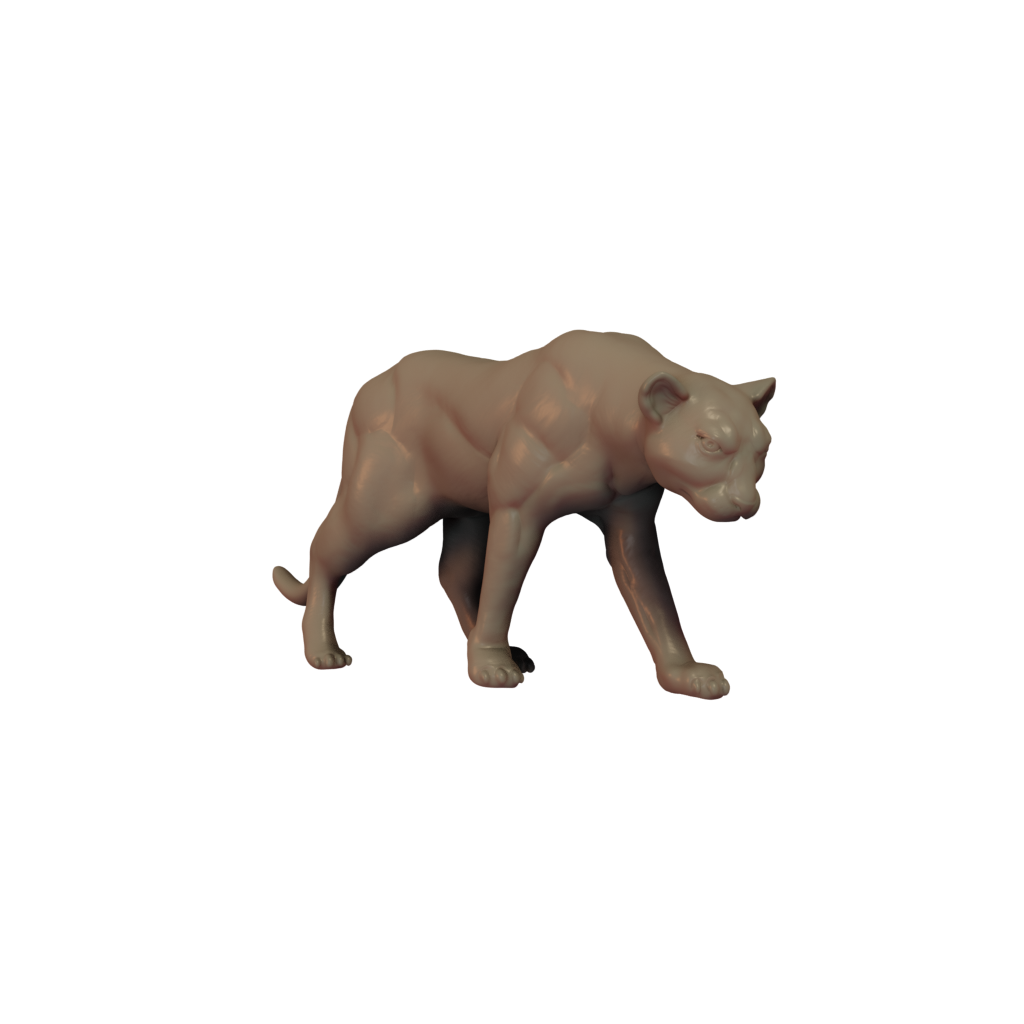 3D printed Leopard side view