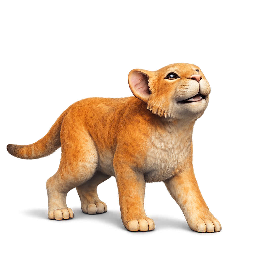 Painted Lion Cub miniature