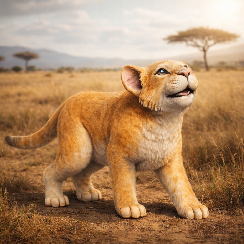 Lion Cub - 28mm Miniature