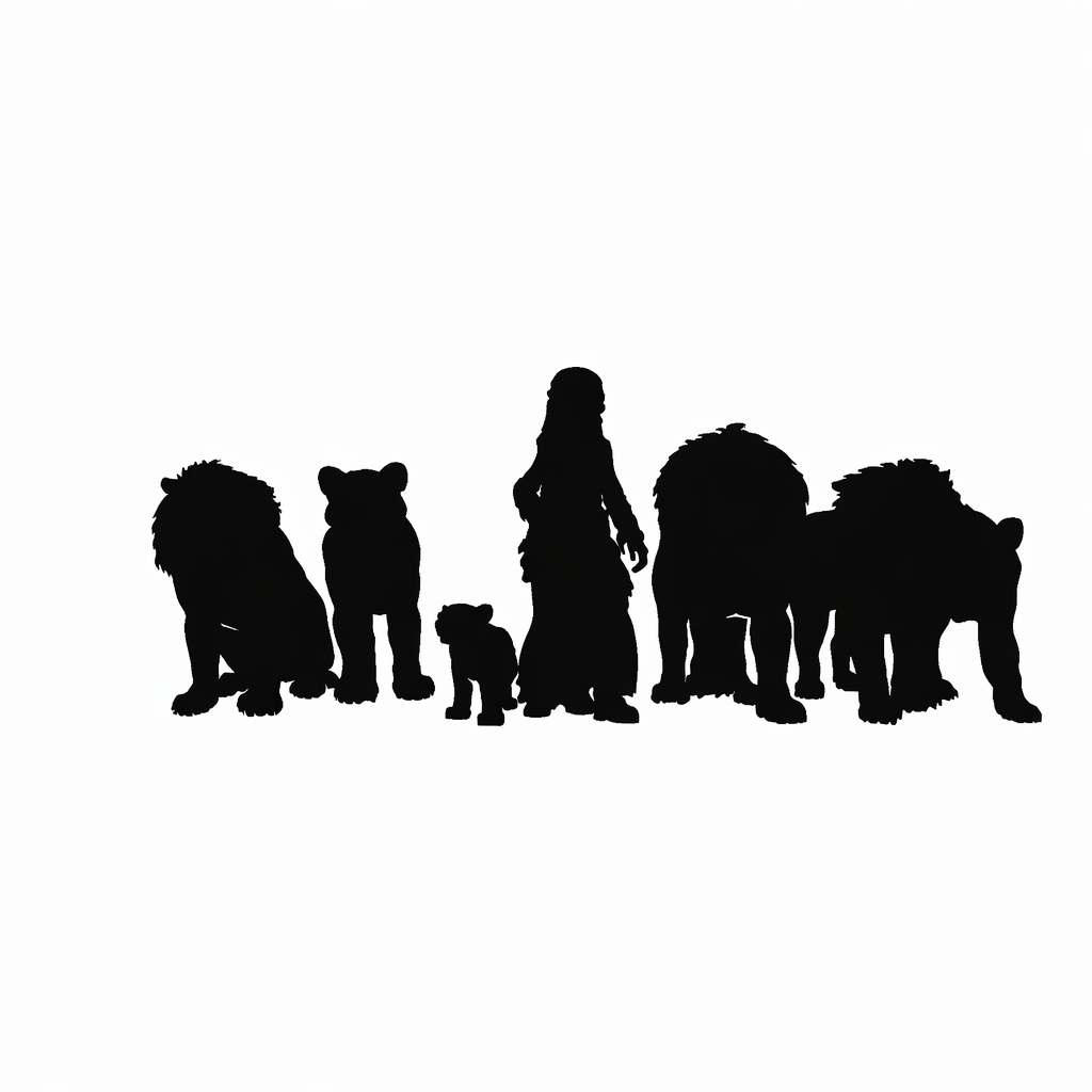 Lion Pride scale comparison to 28mm human miniature