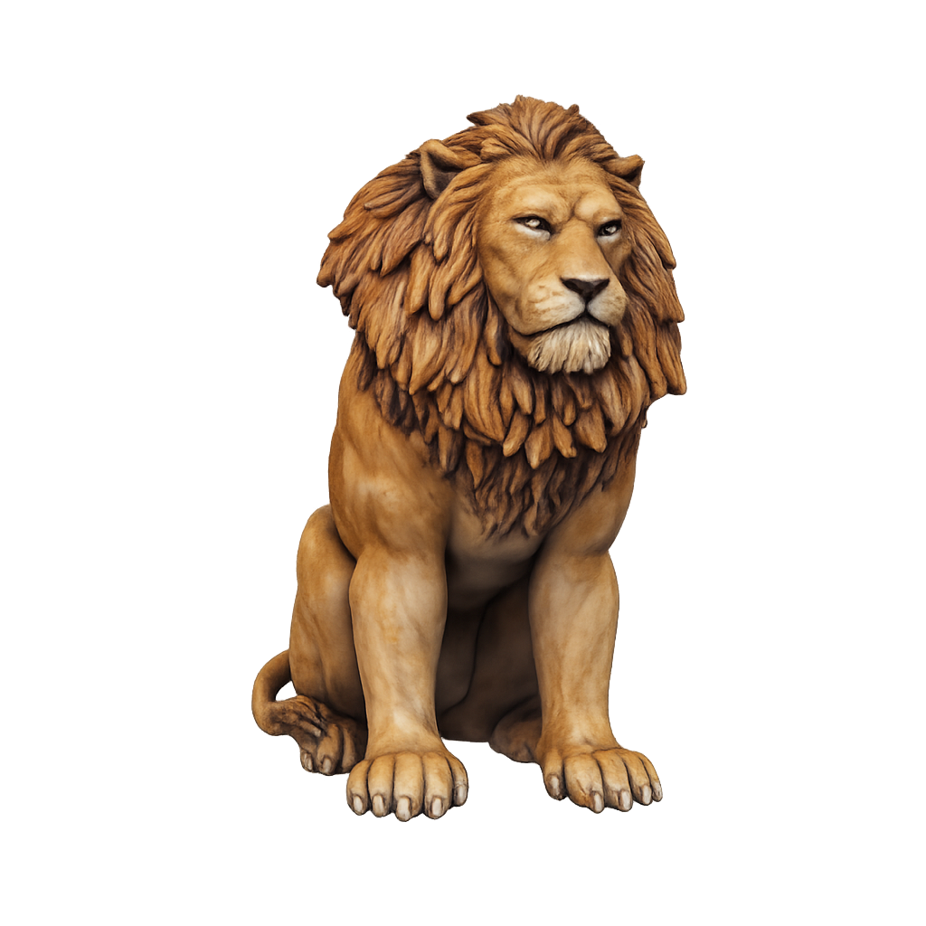 Painted Lion Sitting miniature