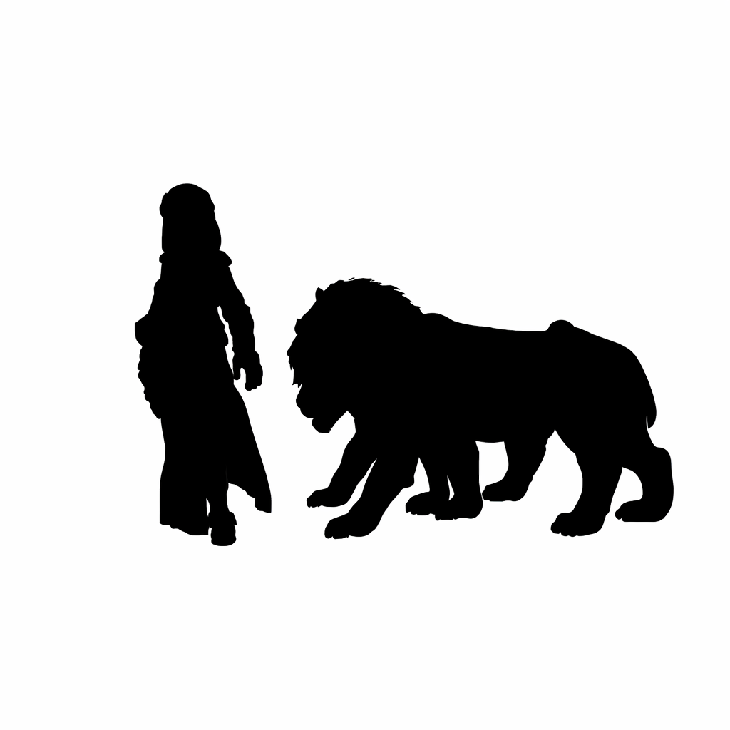 Lion and Lioness scale comparison to 28mm human miniature