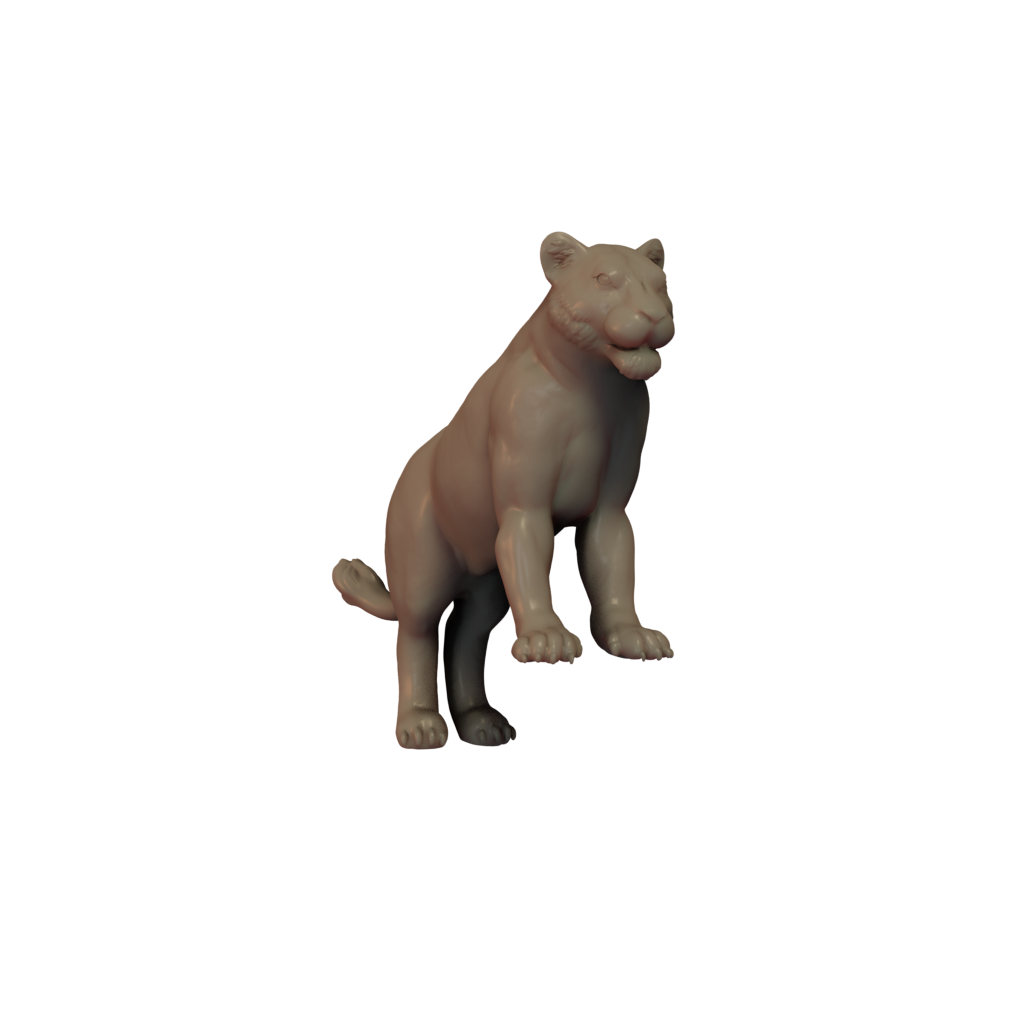 3D print Lioness front view
