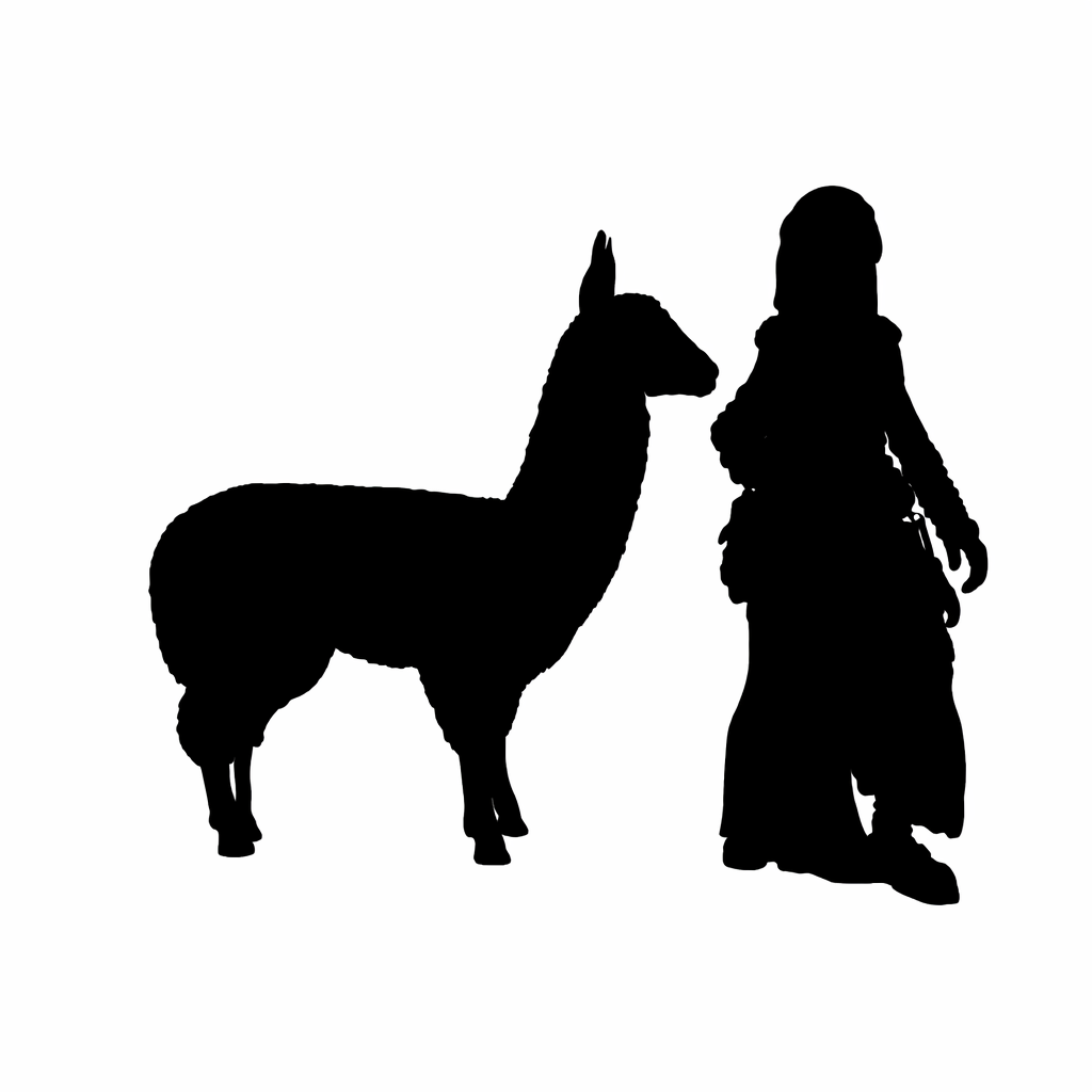 Llama scale comparison to 28mm human miniature